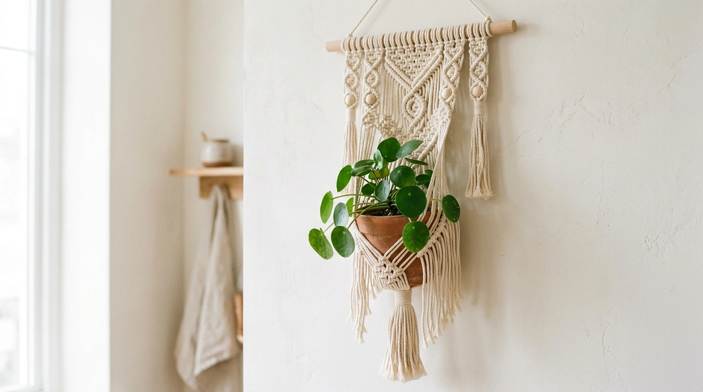 Suspension en macramé fait main