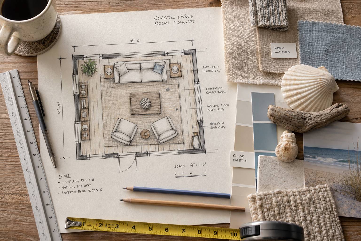 Schéma de dimensions hauteur et largeur pour aménagement intérieur