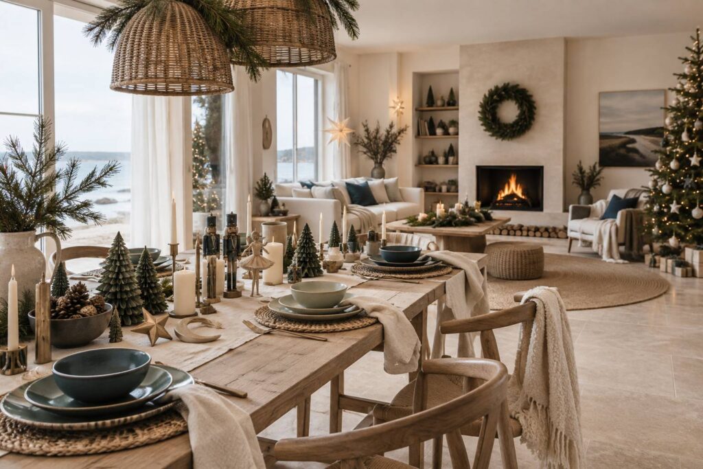 Illustration éditoriale du sujet : Carrefour présente sa collection Noël 2025 : les incontournables déco, arts de la table et ustensiles de cuisine à découvrir absolument !
