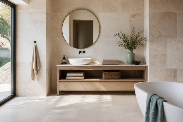 Le travertin en salle de bains : une élégance naturelle qui s&rsquo;harmonise avec tous les styles